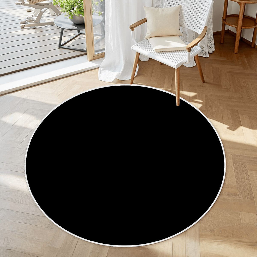 Round  Rug with White Border