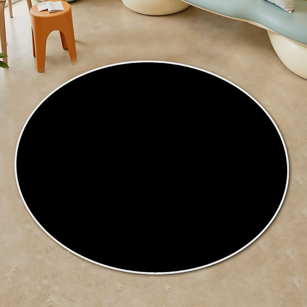 Round  Rug with White Border