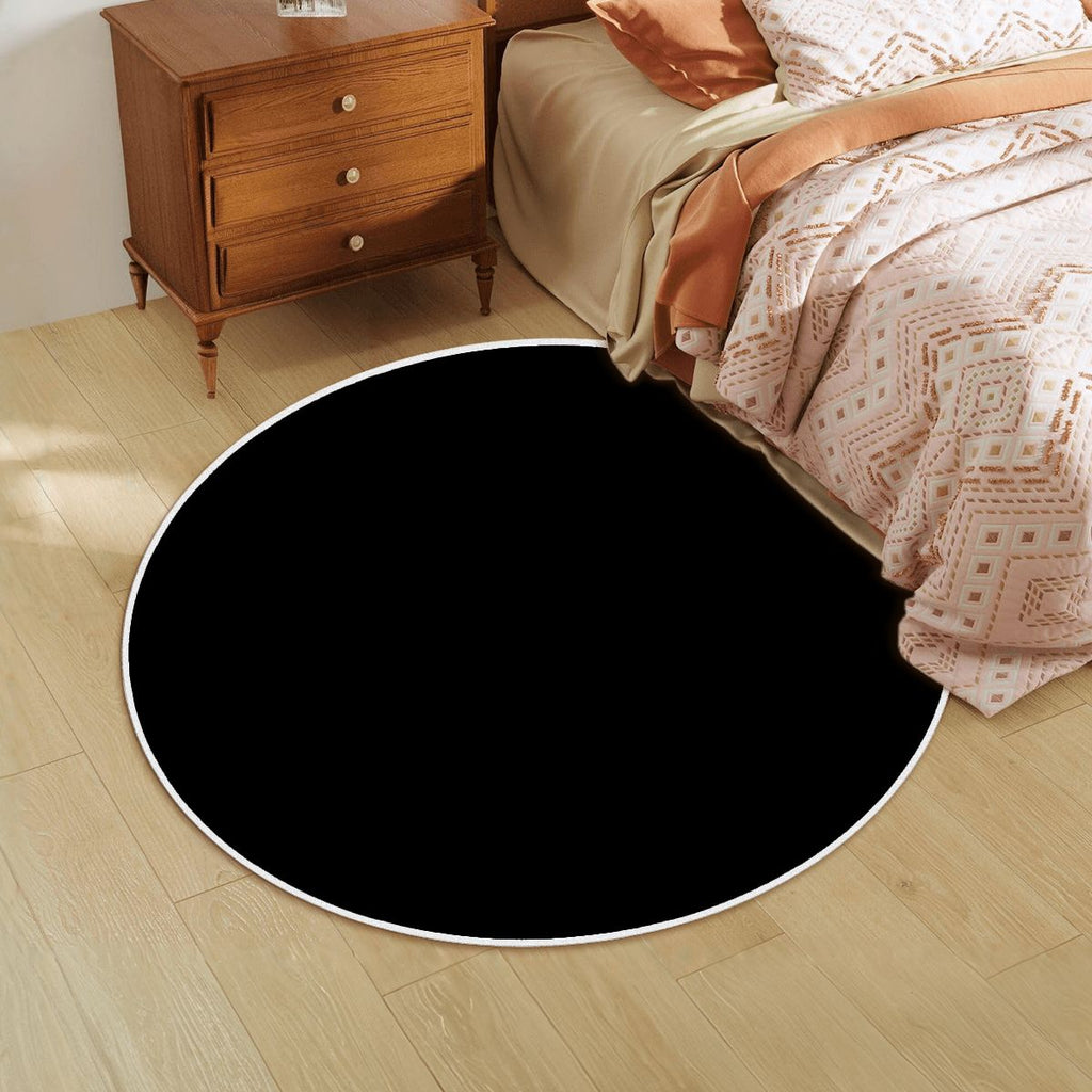 Round  Rug with White Border