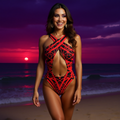 Hollowed-Out One-Piece Swimsuit