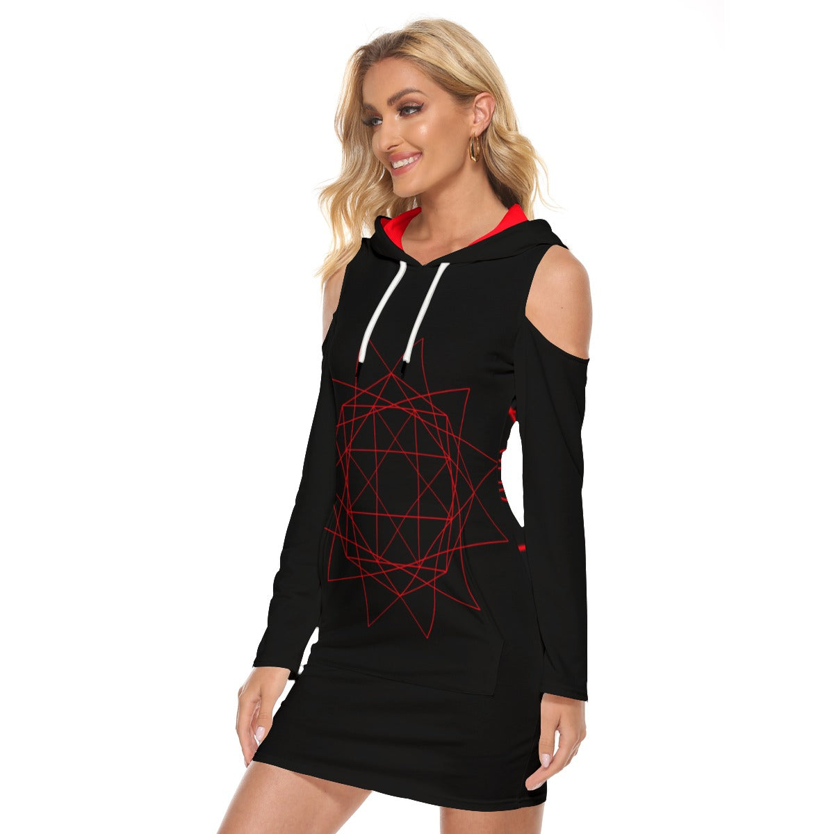 Tight Dress With hood and open shoulders
