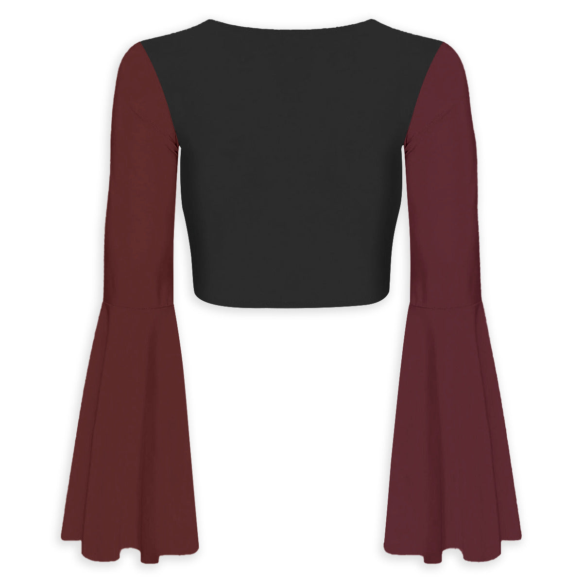 Flared Sleeve Tie-Front Crop Top