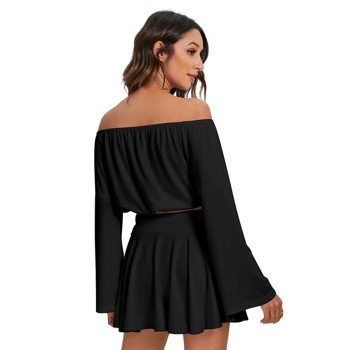Off-shoulder Top And Skirt Set