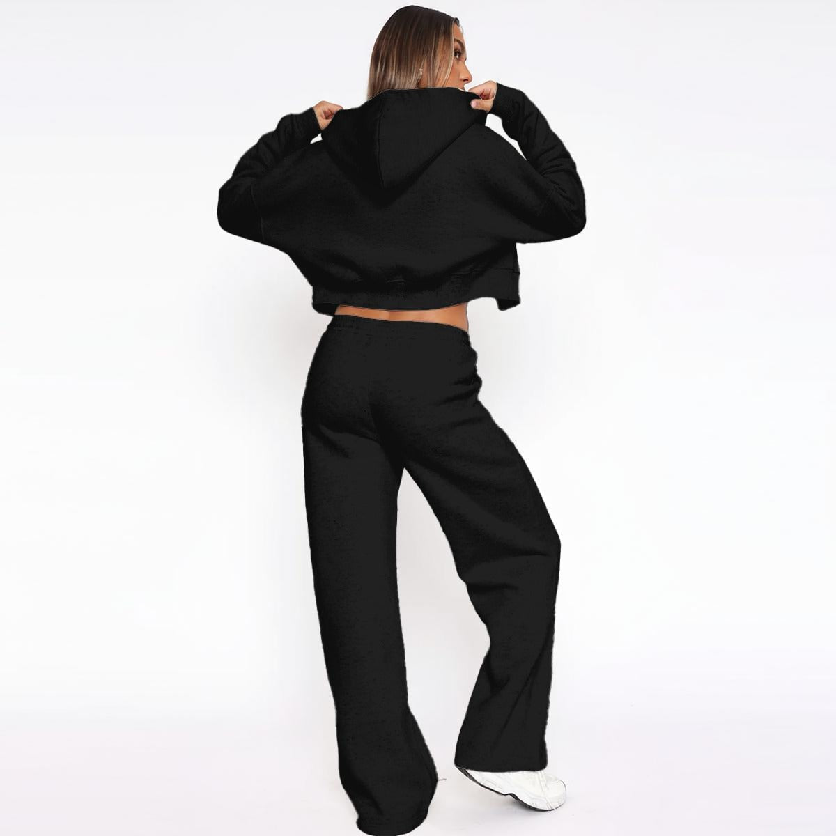 Women’s Tracksuit crop hood  With Fleece
