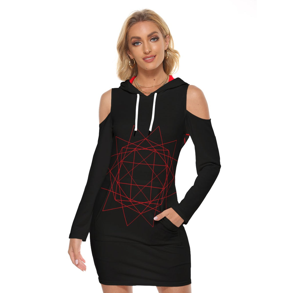 Tight Dress With hood and open shoulders