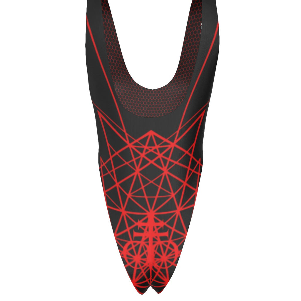 High site cut Swimsuit Double-sides Printed