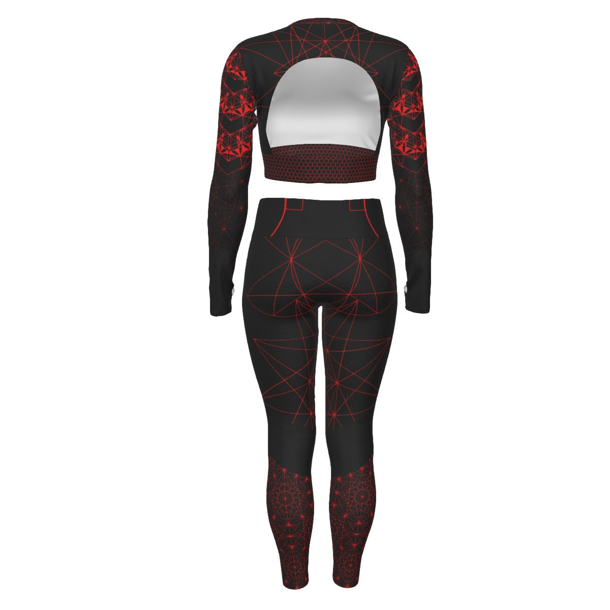 Sport Set With Backless crop Top And Leggings