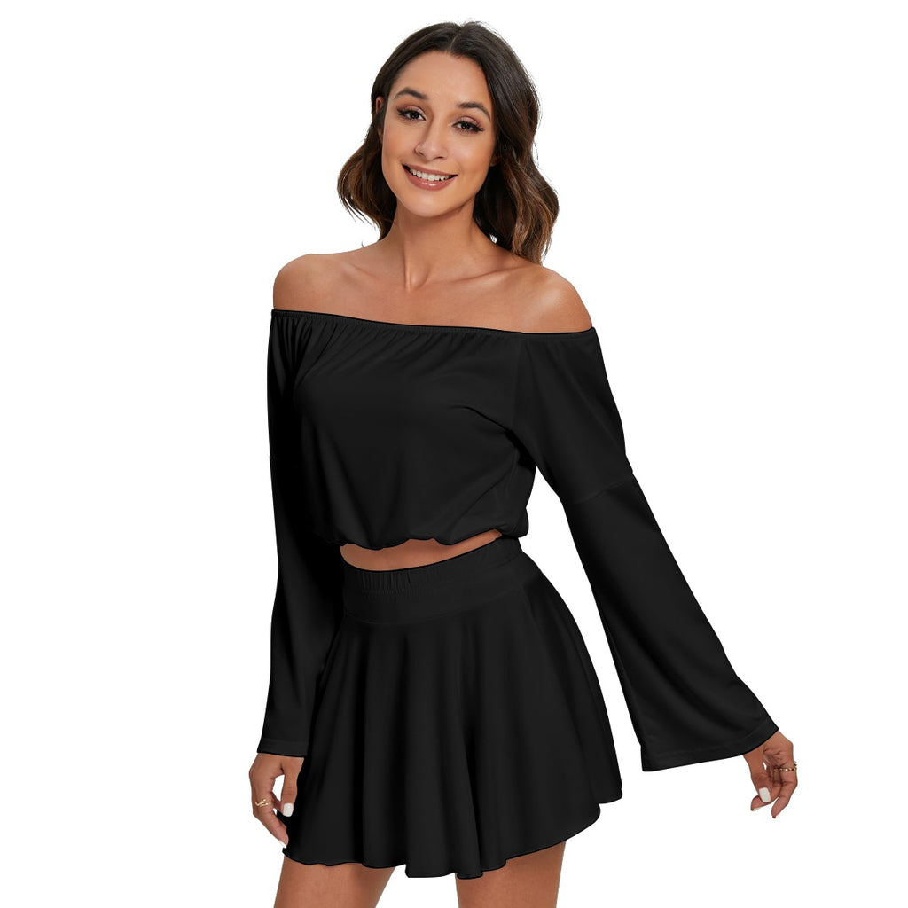 Off-shoulder Top And Skirt Set