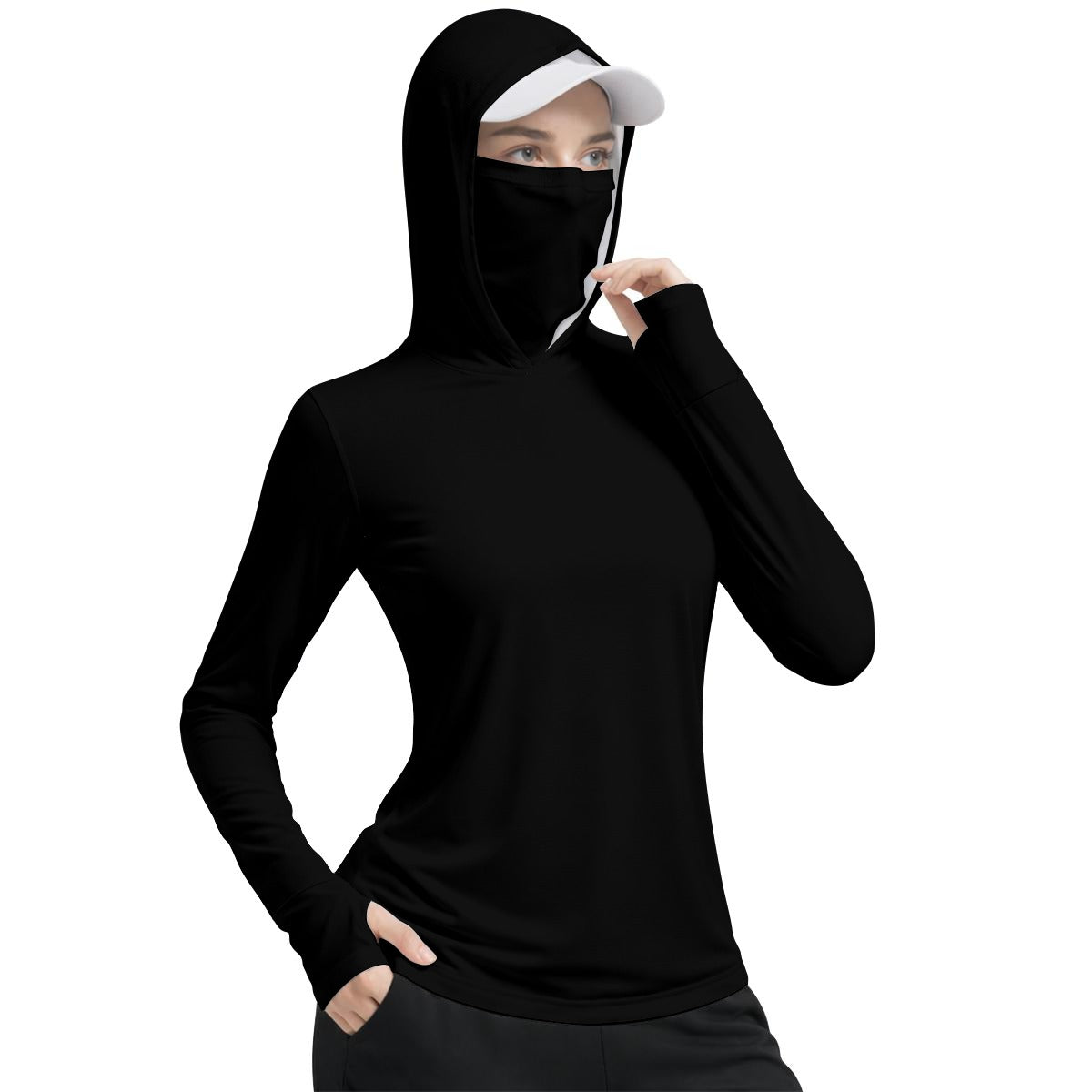 Women’s Hooded Face-Cover Sun Protection Tshirt