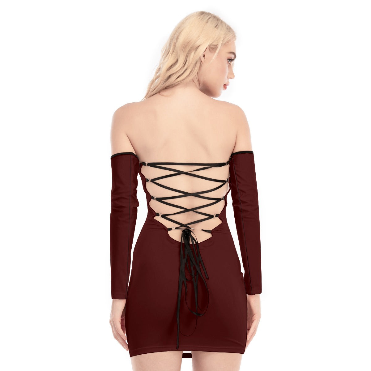 Off-shoulder Back Lace-up Dress