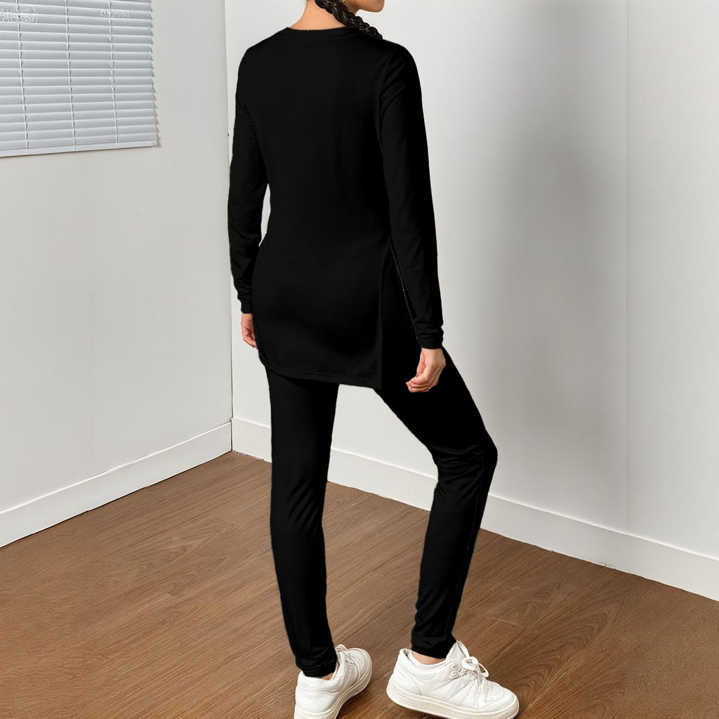 Side Split T-shirt Set