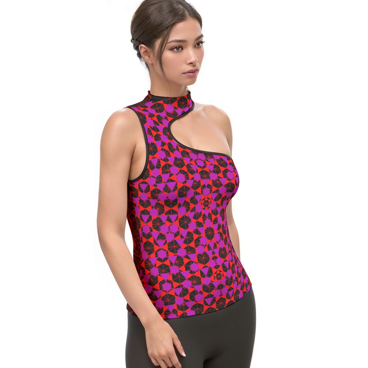 Halter Sleeveless Asymmetrical Tank Top