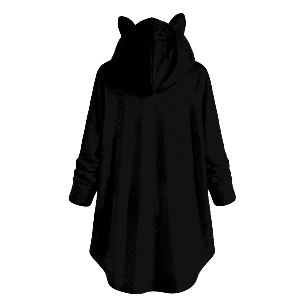 Women's Flannel Hoodie with Cat Ears