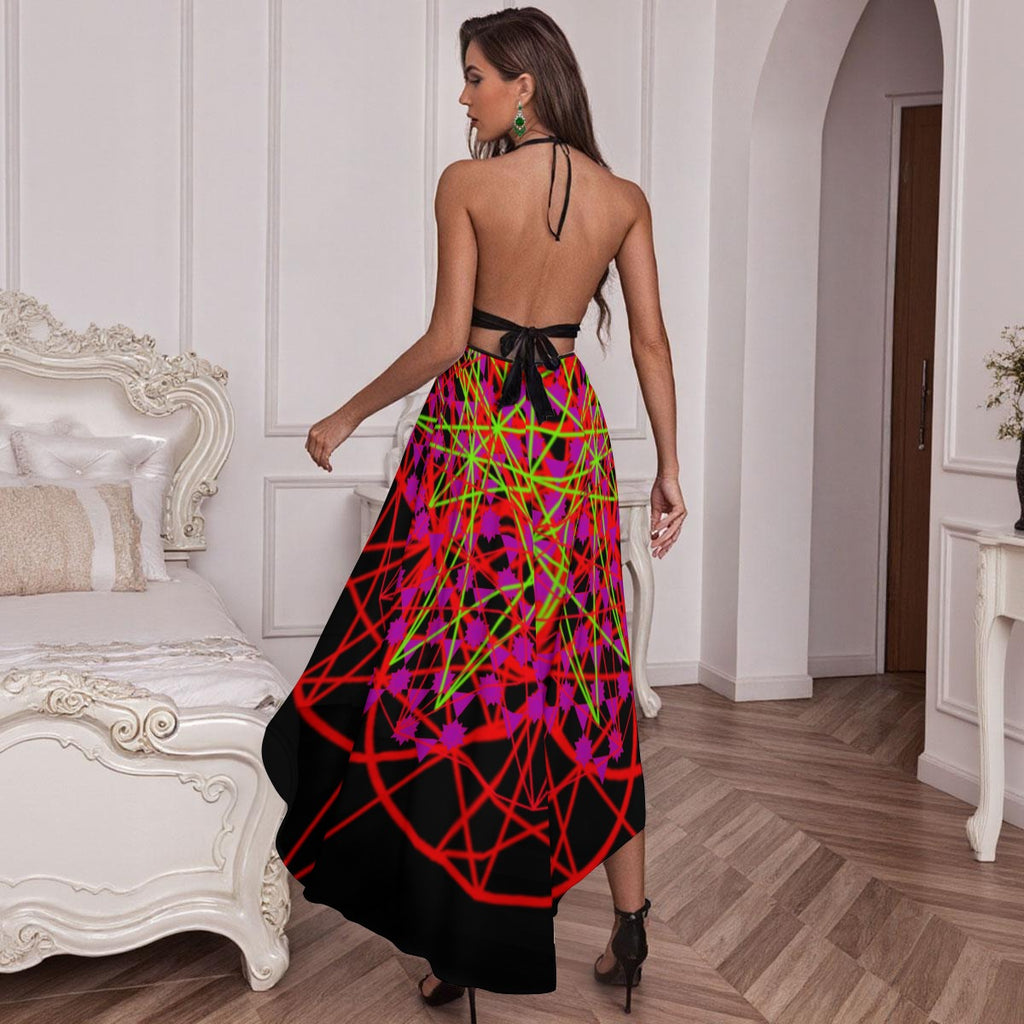 HIGH SIDE CUT Mesh Lace Dress
