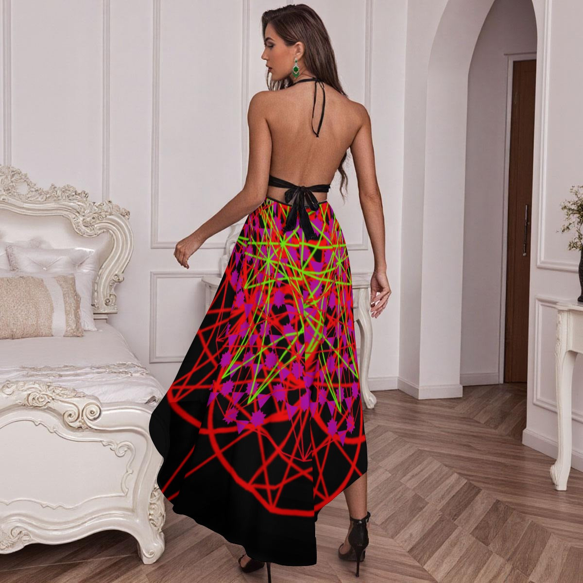 HIGH SIDE CUT Mesh Lace Dress