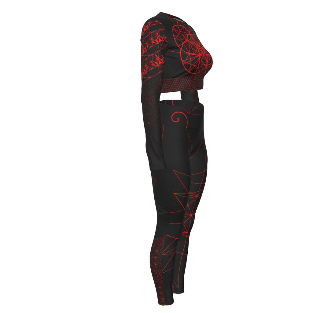 Sport Set With Backless crop Top And Leggings
