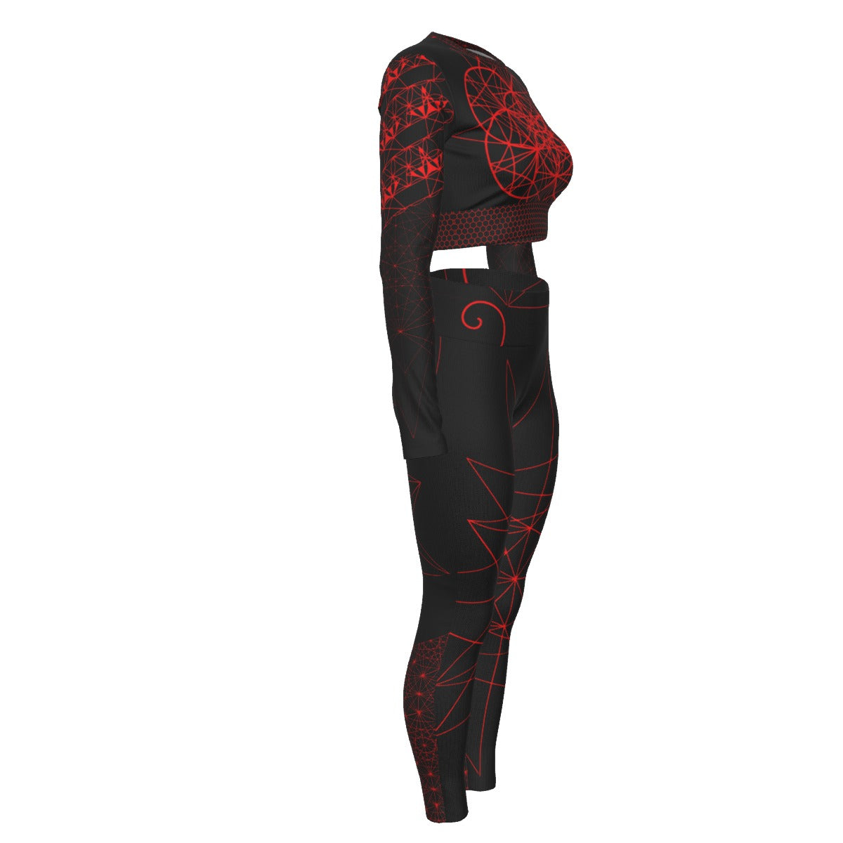 Sport Set With Backless crop Top And Leggings