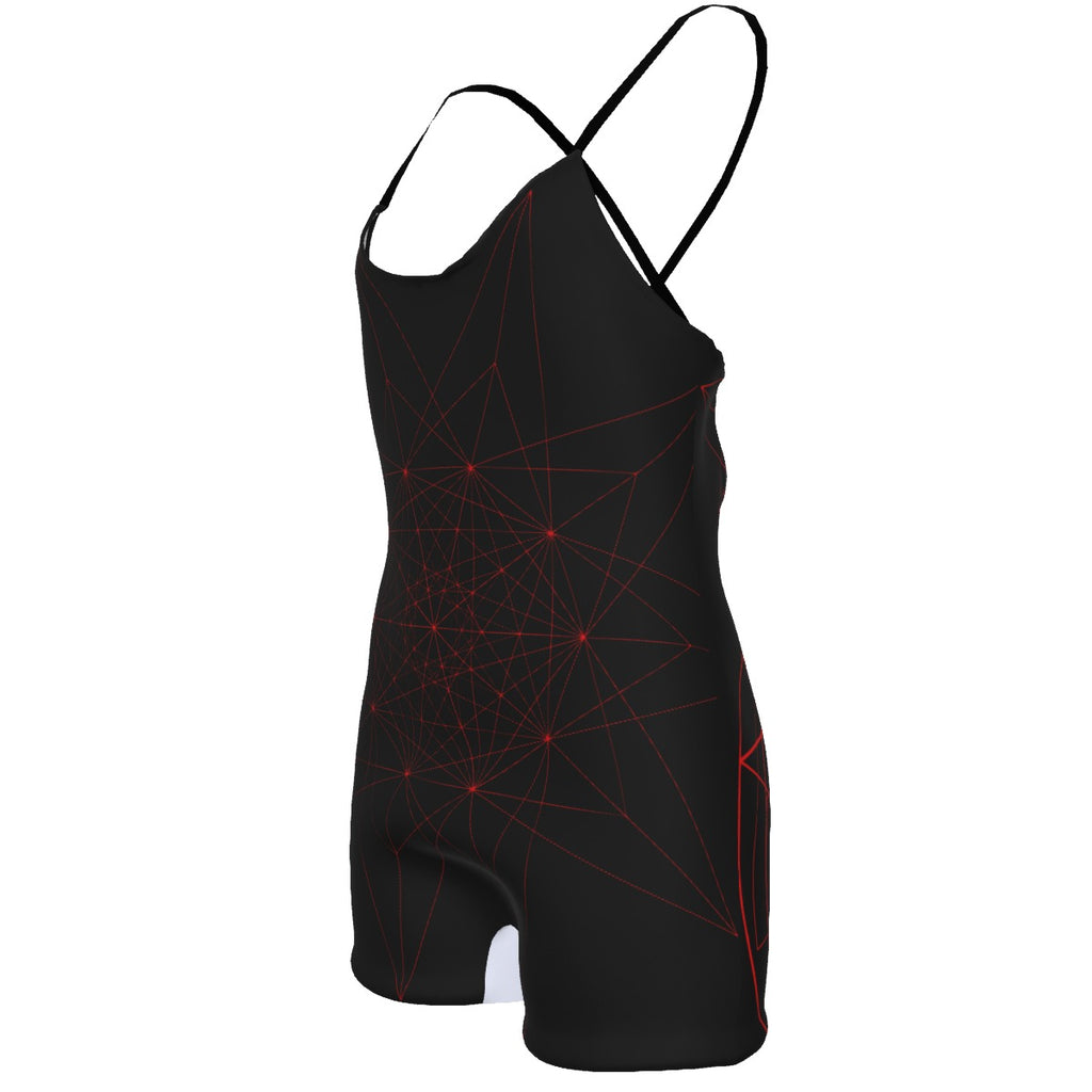 Backless Romper With Black Straps