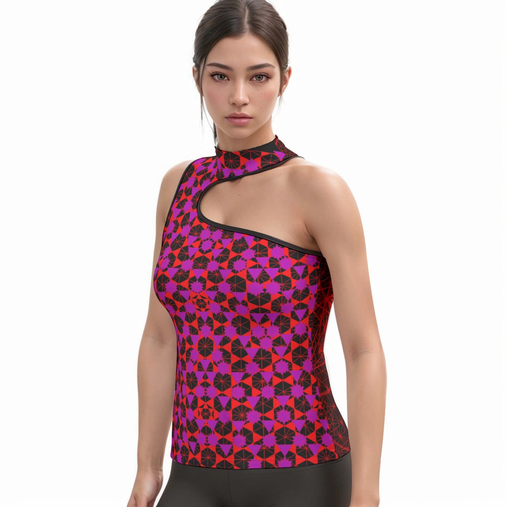 Halter Sleeveless Asymmetrical Tank Top