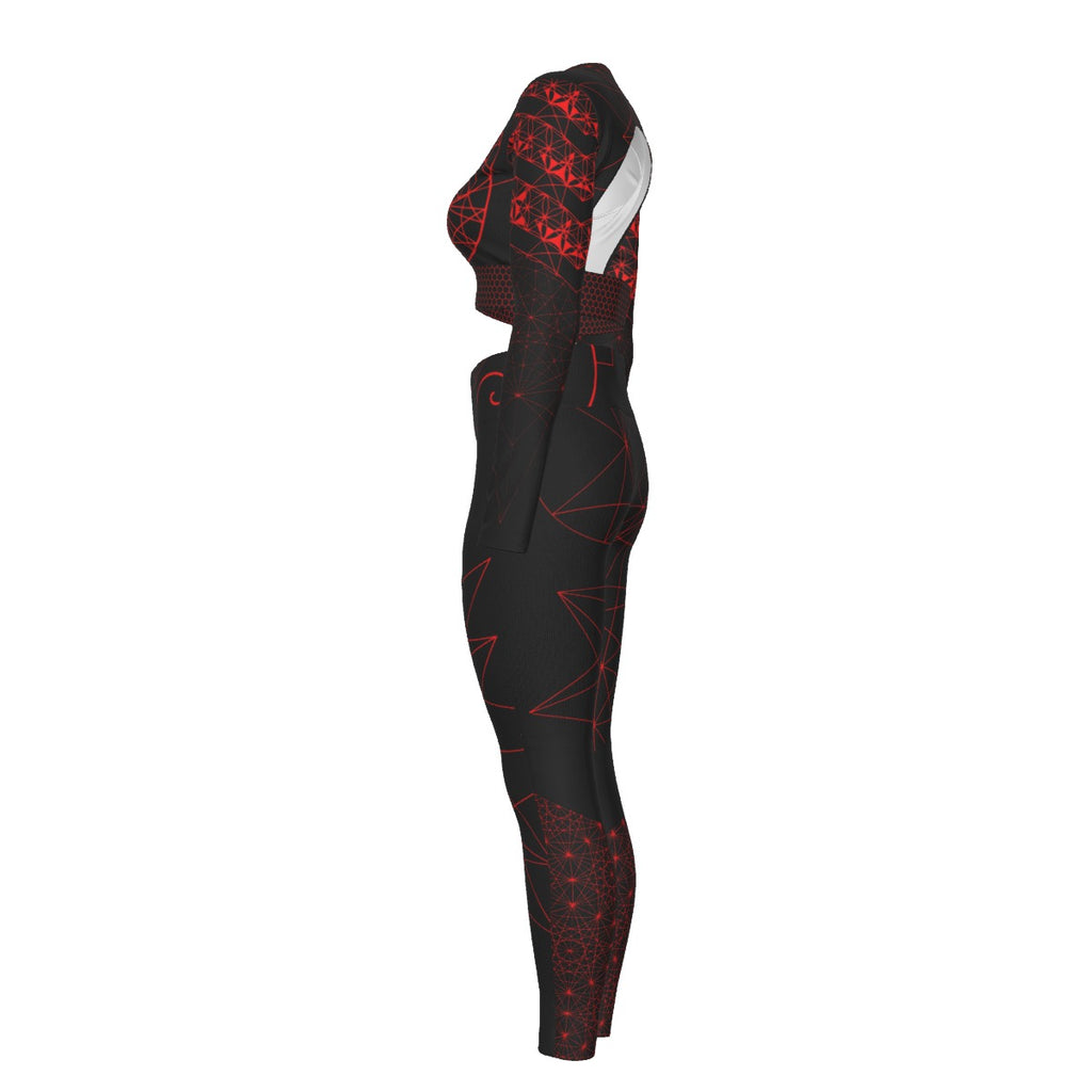 Sport Set With Backless crop Top And Leggings