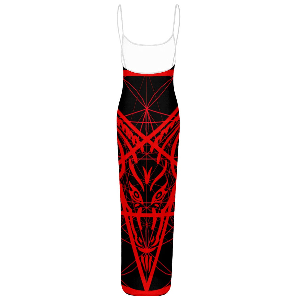 Mesh Backless Spaghetti Strap Maxi Dress