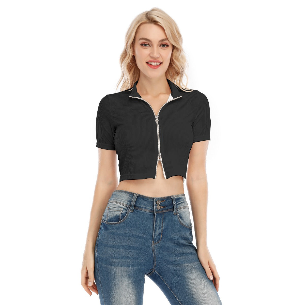T-shirt With Two-way Zipper
