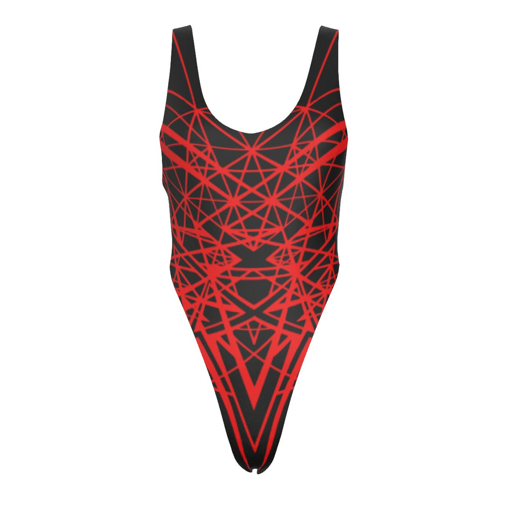 High site cut Swimsuit Double-sides Printed