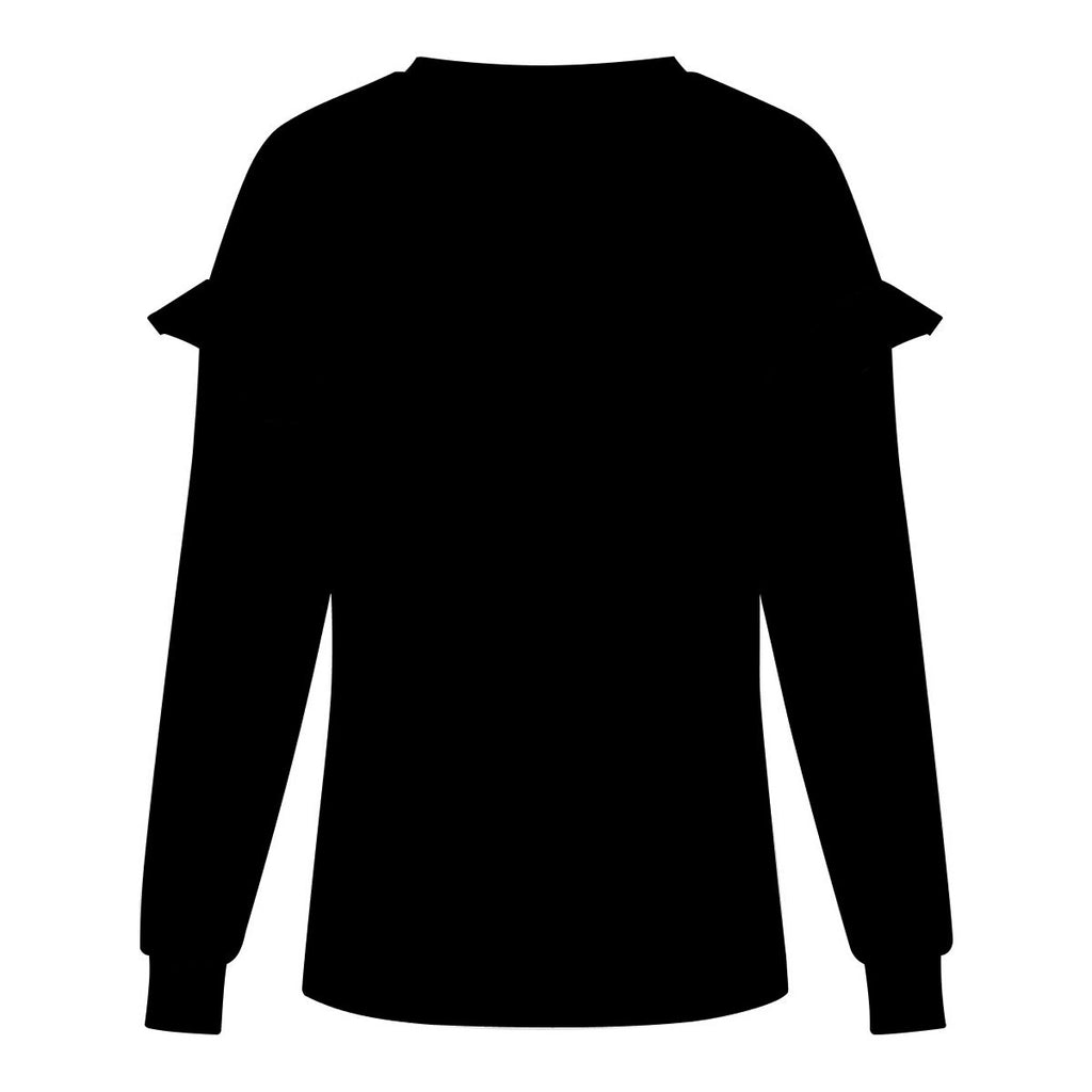 Ruffled Shoulder Sweatshirt