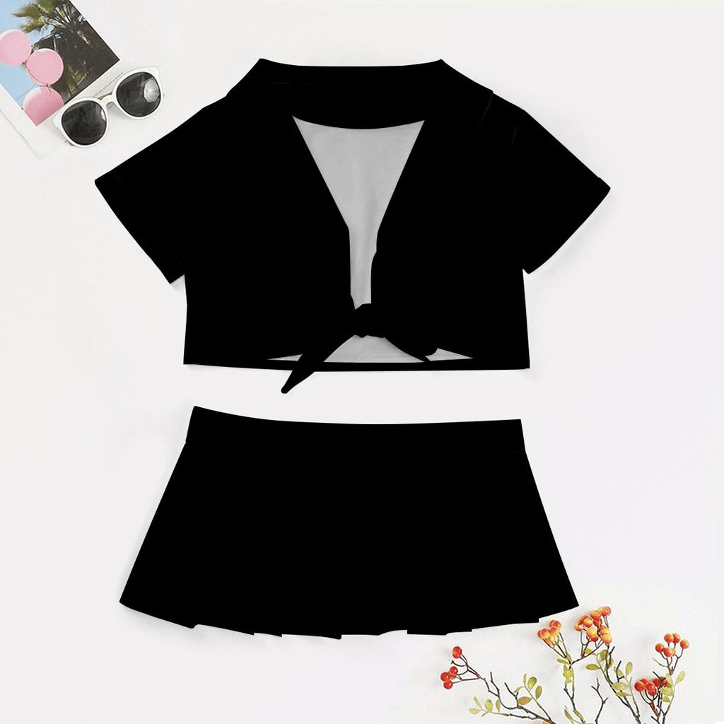 PLEATET SKIRT ANT TIE TOP Set