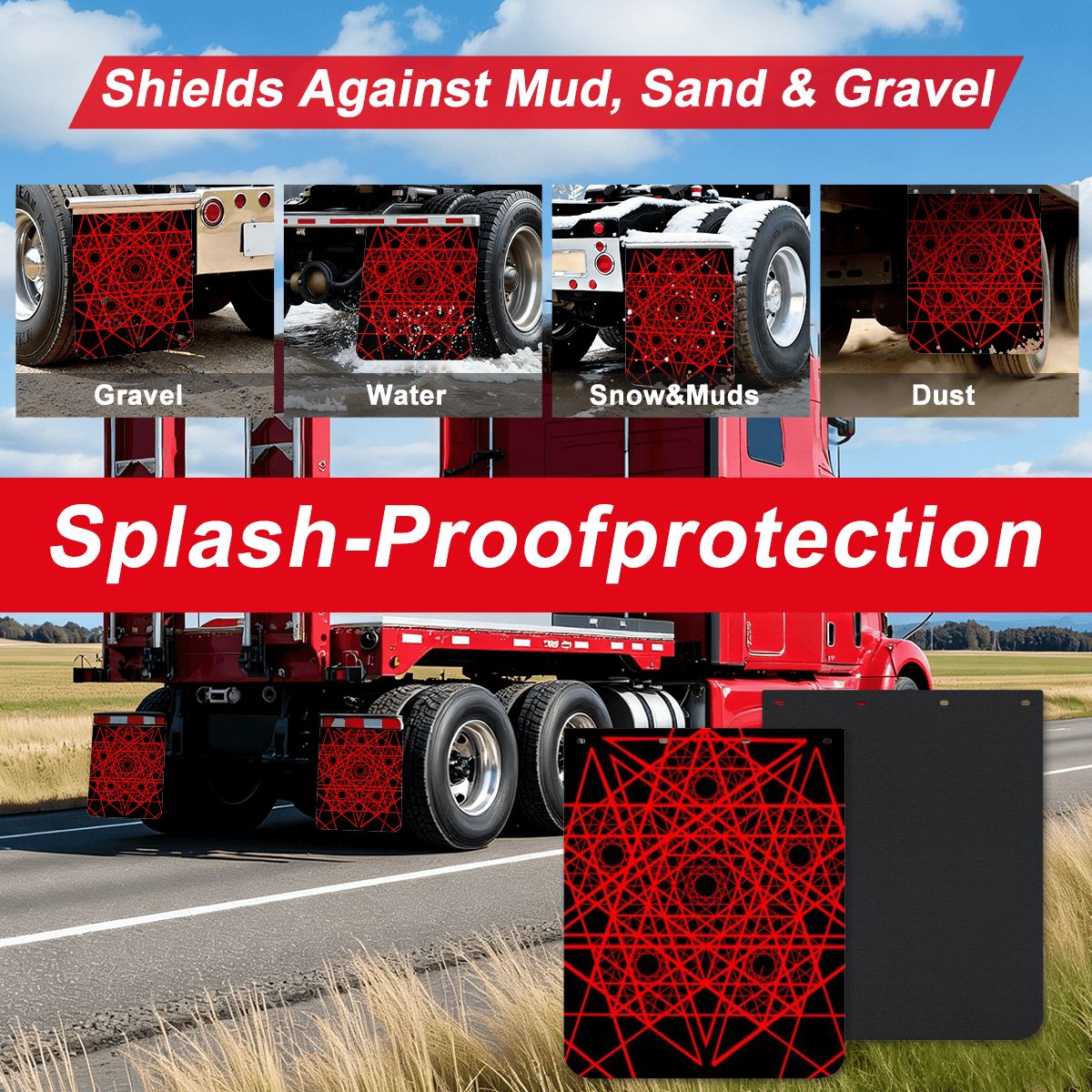 ASGUART METALCRUSHER ORE SILICA NUCLEAR SILICA CARGO Mud Flaps 2pcs for Semi Truck