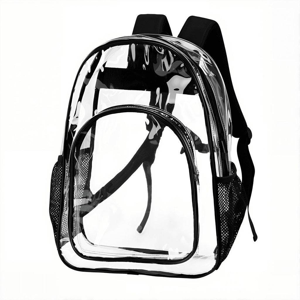 Clear Backpack with Mesh Pocket