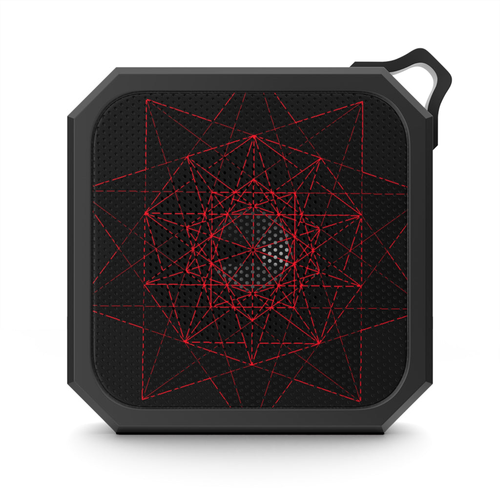 Rugged Waterproof Speaker with Red Geometry Design