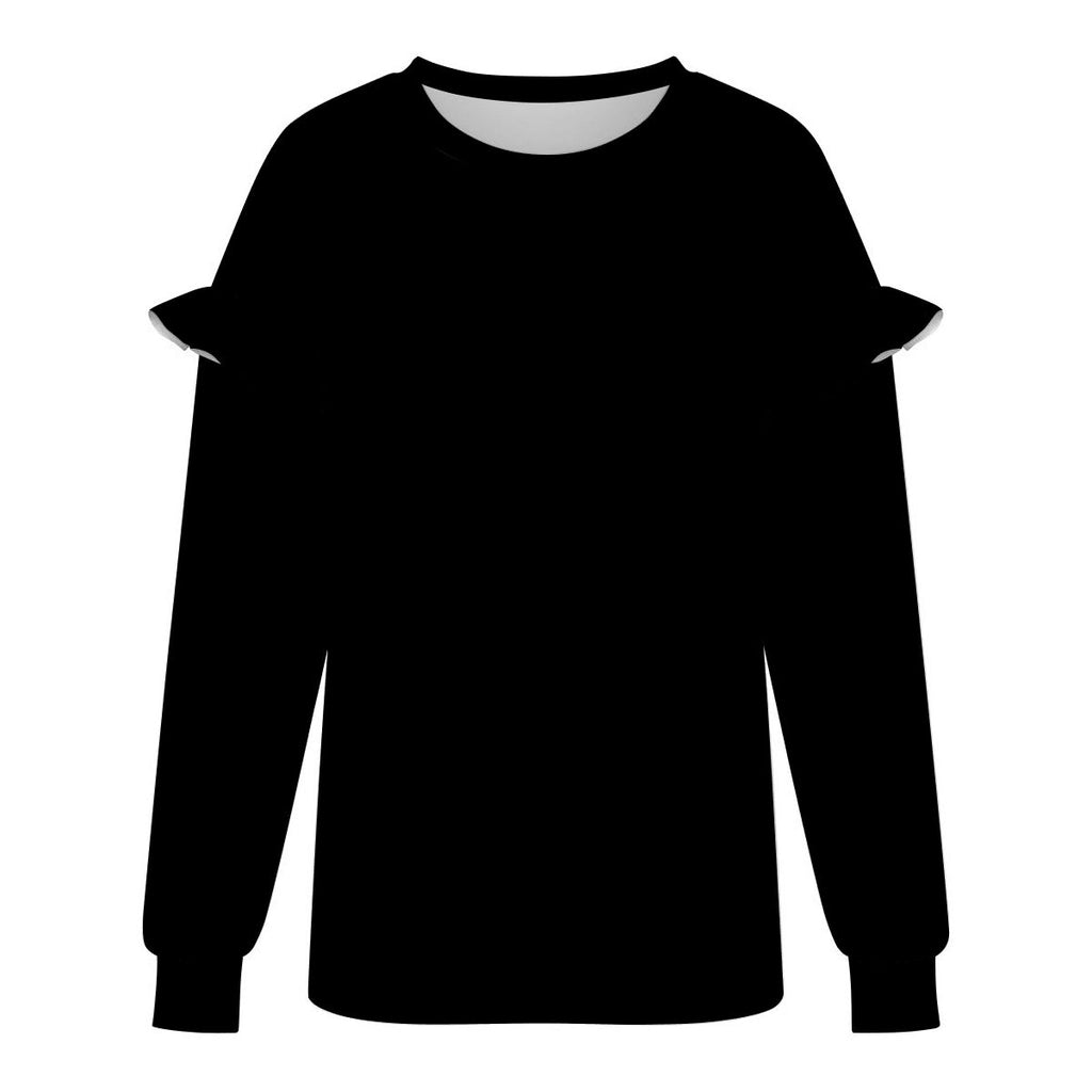 Ruffled Shoulder Sweatshirt