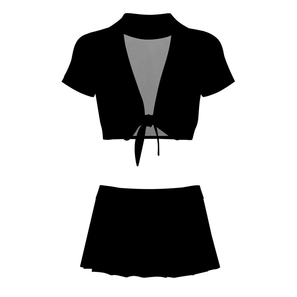 PLEATET SKIRT ANT TIE TOP Set