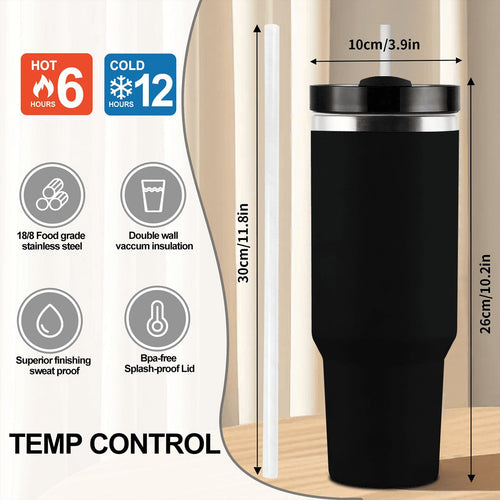 40oz Tumbler with Handle and Straw