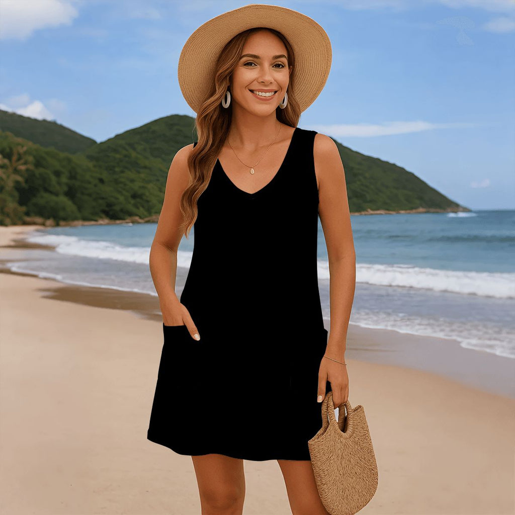 Women's Sleeveless Dress with Pockets