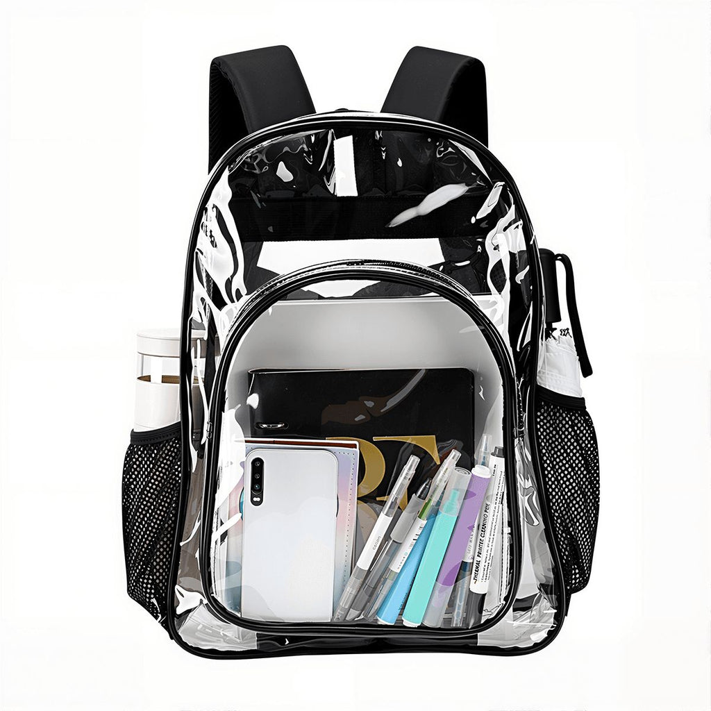 Clear Backpack with Mesh Pocket