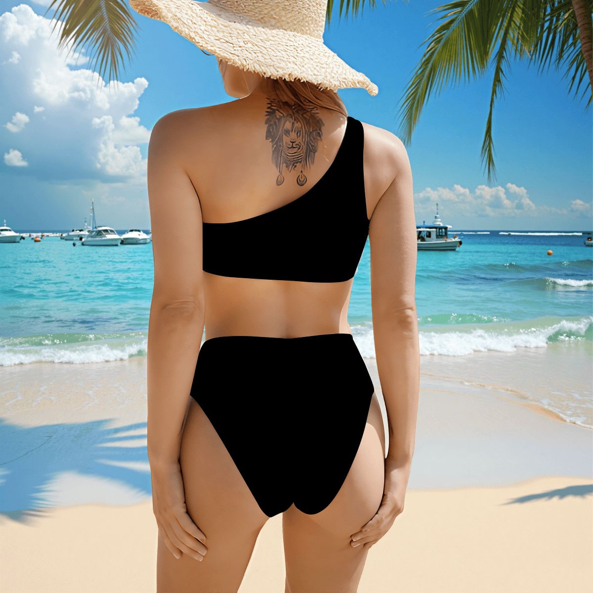 OneShoulder HighWaisted Bikini